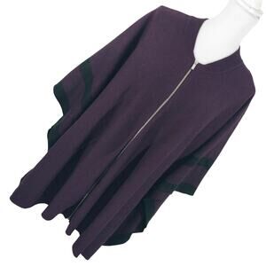 NWOT! CALVIN KLEIN! ESPRESSO BROWN & BLACK ZIPPER FRONT SQUARE CAPE, WRAP! SZ OS